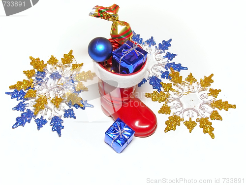 Image of multicolored Christmas decorations
