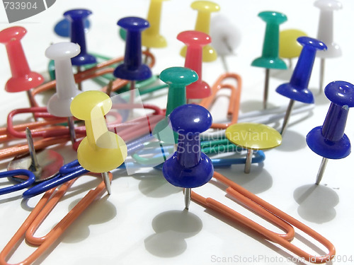 Image of thumb tacks and paper clips