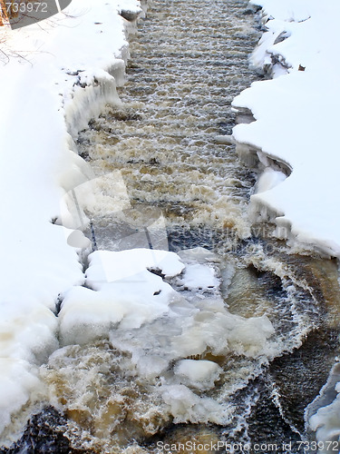 Image of Stream through snow