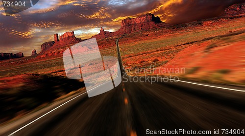 Image of Sunset Fantasy Image of Monument Valley