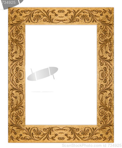 Image of Rectangular Grunge Dirty Old Golden Picture Frame