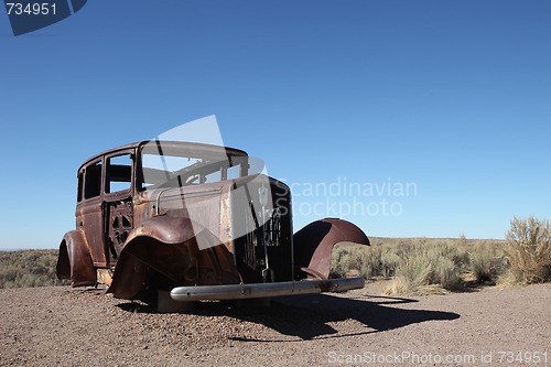 Image of Vintage Rusted Car Outdoors