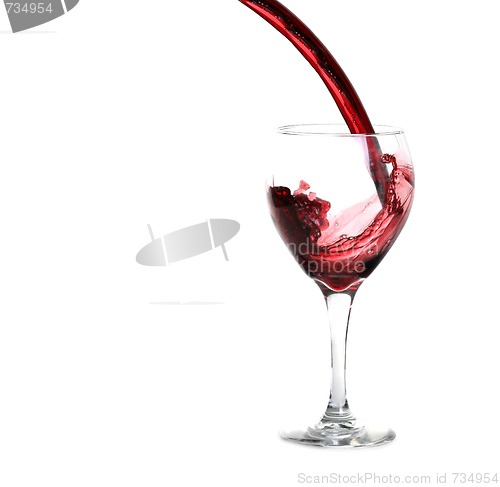 Image of Glass of Red Wine Pouring