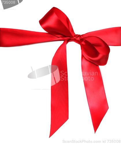 Image of Beautiful Red Bow on White