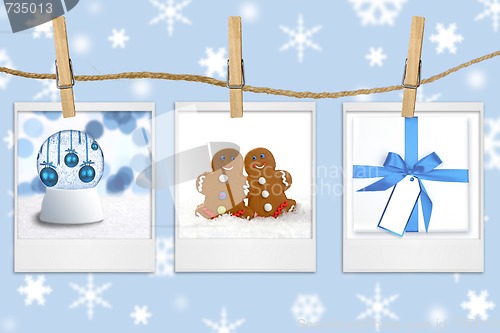Image of Seasonal Holiday Images Hanging From a Rope