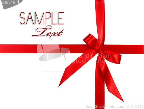 Image of Big Red Holiday Bow Package on White Background