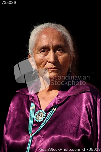Image of Navajo Elder Wearing Handmade Traditional Turquoise Jewelry