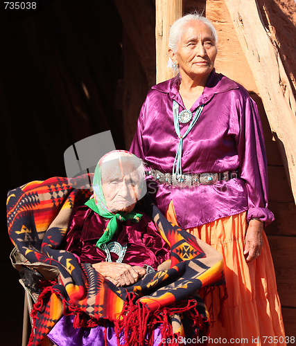 Image of Navajo Wise Elderly Women Outdoors