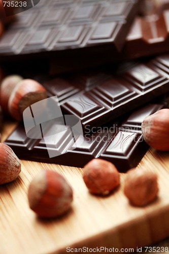 Image of chocolate with hazelnuts