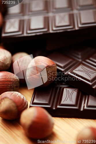 Image of chocolate with hazelnuts