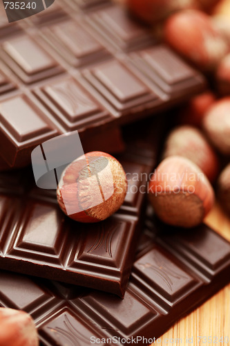 Image of chocolate with hazelnuts