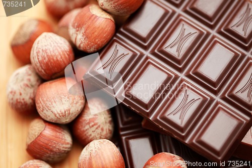 Image of chocolate with hazelnuts
