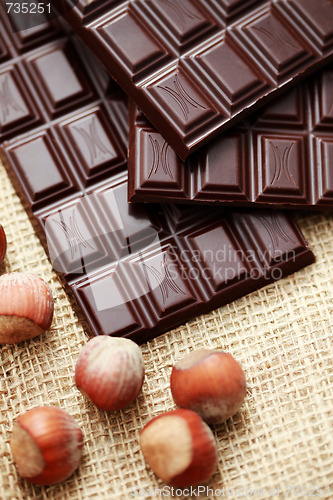 Image of chocolate with hazelnuts