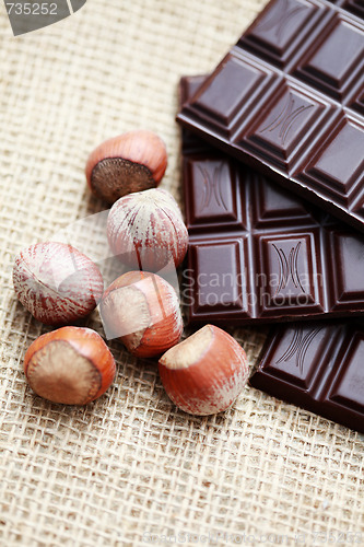 Image of chocolate with hazelnuts