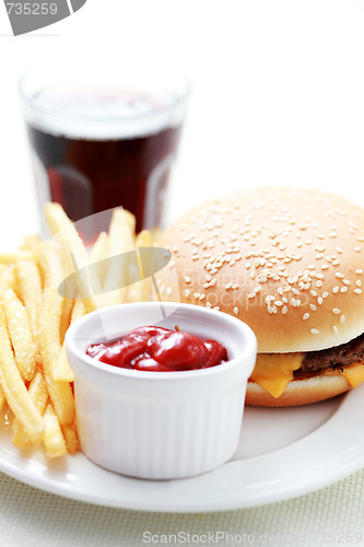 Image of cheeseburger and french fries
