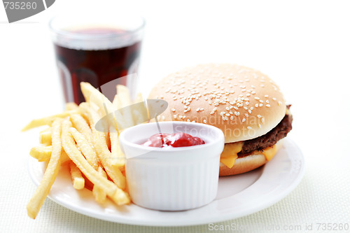 Image of cheeseburger and french fries