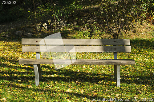 Image of Empty park bench