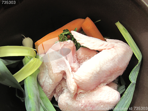 Image of preparation of chicken soup
