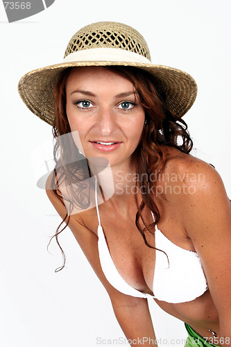 Image of Woman standing in bikini