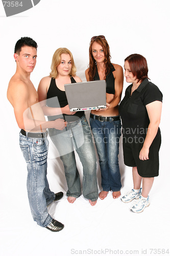 Image of Business people with laptop