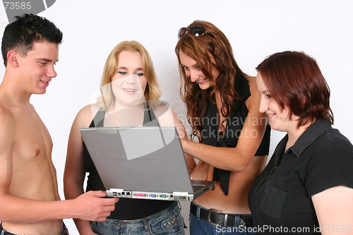 Image of Business people with laptop