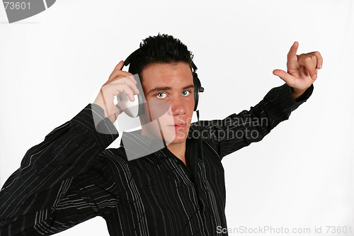 Image of DJ  listening to his favorite music