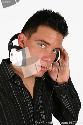 Image of DJ  listening to his favorite music