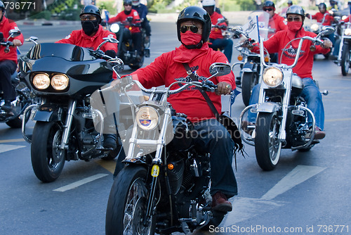 Image of Motorbike parade in Bangkok, Thailand