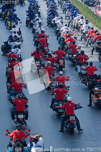 Image of Motorbike parade in Bangkok, Thailand