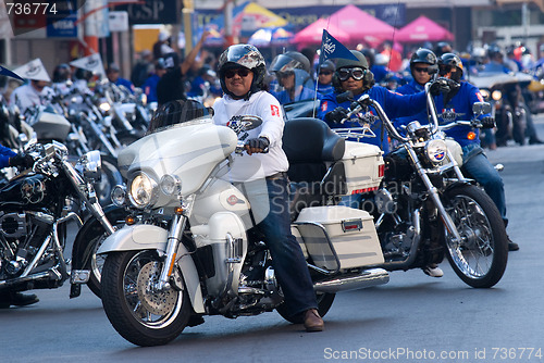 Image of Motorbike parade in Bangkok, Thailand