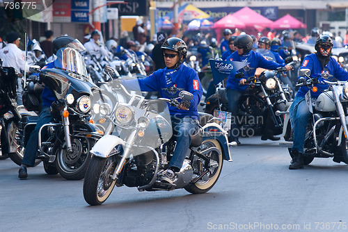 Image of Motorbike parade in Bangkok, Thailand