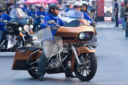 Image of Motorbike parade in Bangkok, Thailand