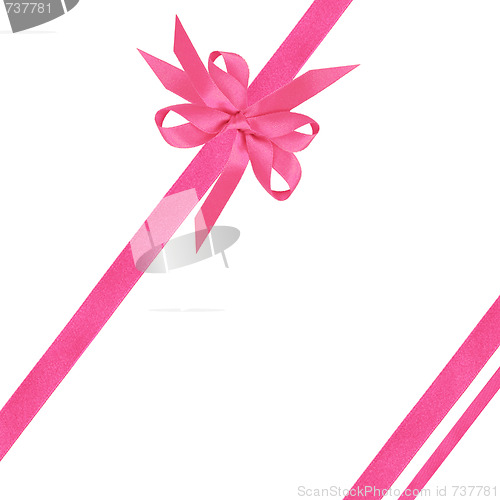 Image of Pink Satin Ribbons and Bow