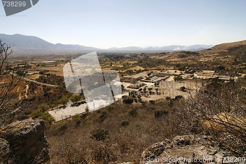 Image of Yagul burrial site and overview of the surrounding landscape. Oa