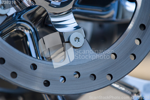 Image of Detail of motorbike disk brake