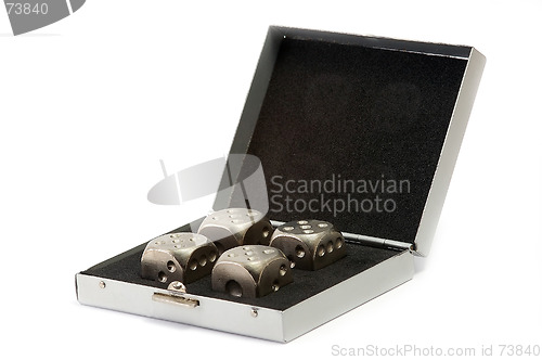 Image of Case with metal dice
