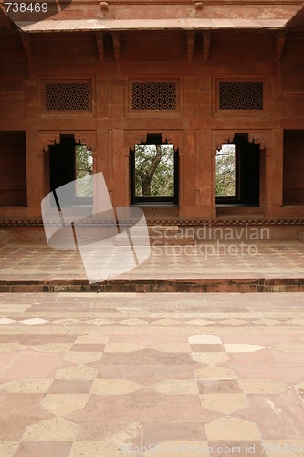 Image of Yard of an abandoned temple in Fatehpur Sikri complex, India