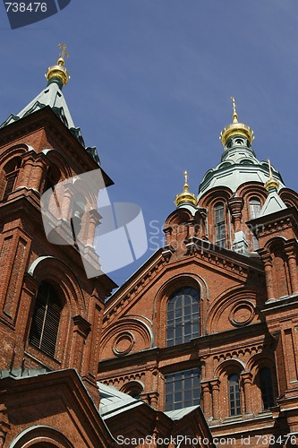 Image of The Uspenski Russian Orthodox cathedral in Helsinki, Finland 