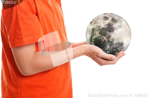 Image of Hands cupping holding our moon