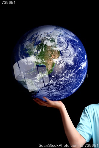 Image of World in the palm of your hands - planet earth