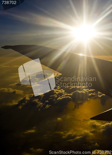 Image of approaching thailand at sunset