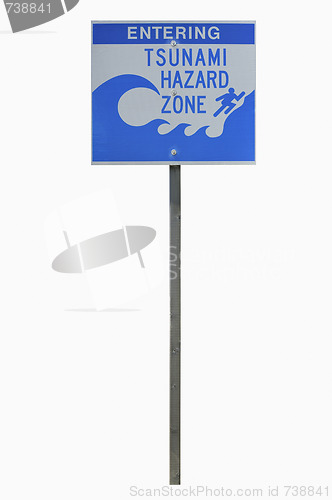 Image of Real Tsunami Road Sign with clipping path.