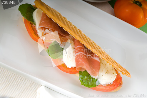 Image of panini caprese and parma ham