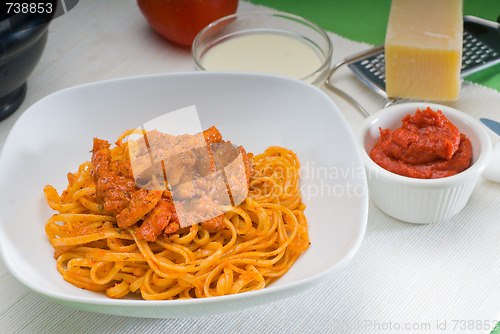 Image of tomato and chicken pasta