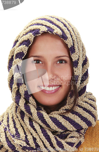 Image of Portrait of a woman with a scarf