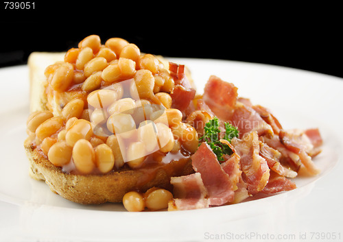 Image of Baked Beans and Bacon on Toast