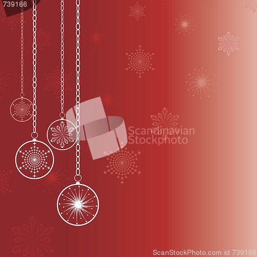 Image of Red background christmas with snowflakes 