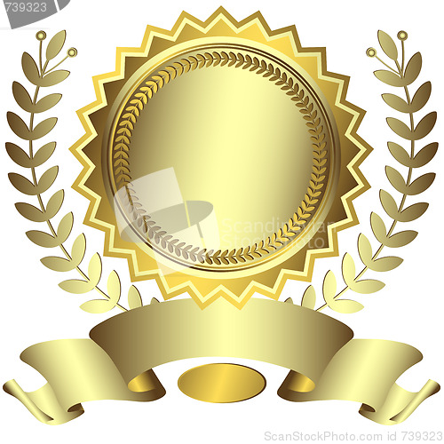 Image of Silvery award with ribbon 
