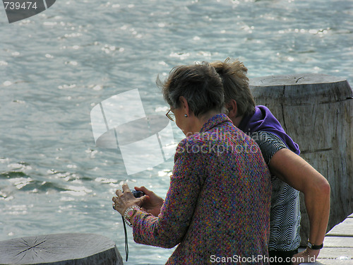 Image of Reviewing Pictures in Travemunde, Germany, August 2006