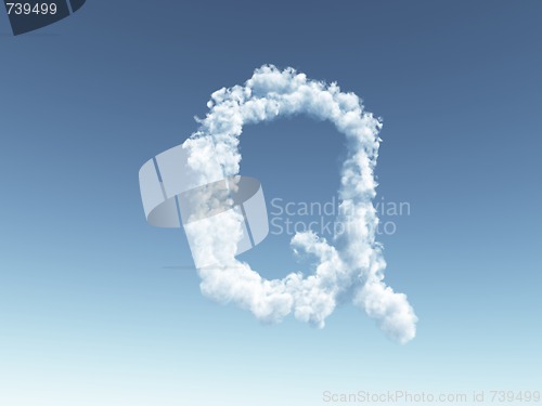 Image of cloudy letter Q